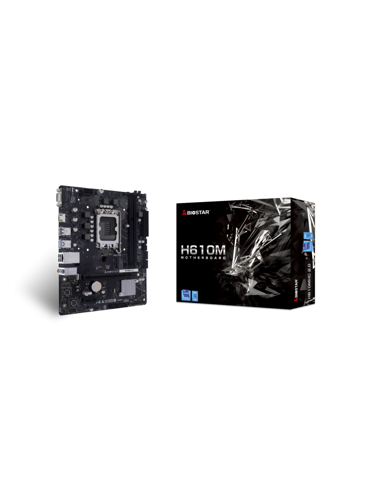 Дънна платка BIOSTAR H610MHC 2.0, Socket 1700, Intel H610, DDR4 до 3200MHz 64GB, Micro ATX - 1