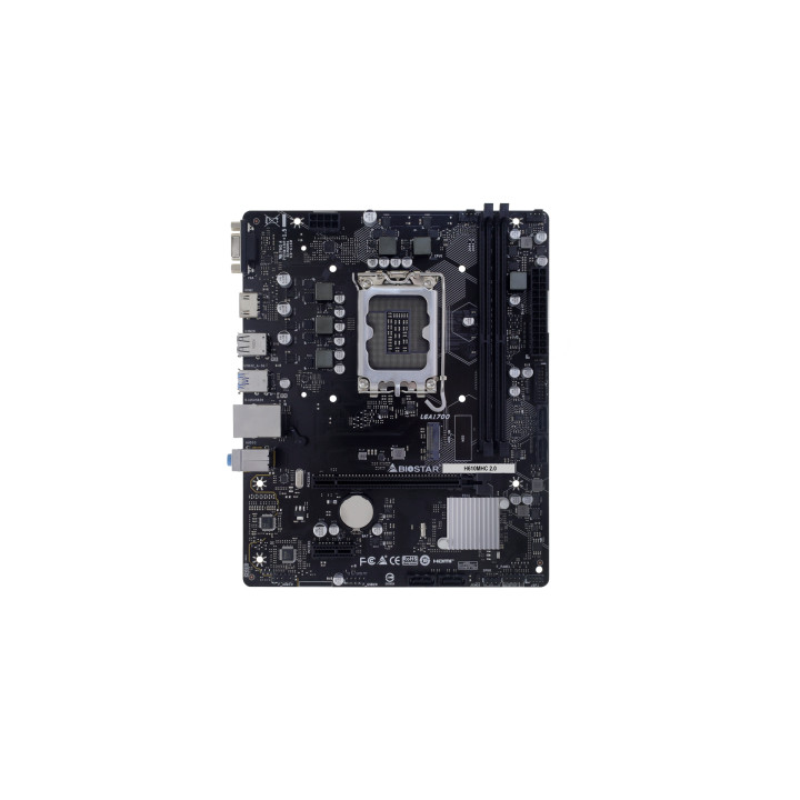 Дънна платка BIOSTAR H610MHC 2.0, Socket 1700, Intel H610, DDR4 до 3200MHz 64GB, Micro ATX - 2