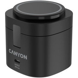 Безжично зарядно Canyon 4 in 1 Wireless Charging Stand, Qi2, 15W max, 70x70x70.3mm, 65W адаптер - CNS-WCS405B - 1
