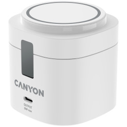 Компактна безжична зарядна станция CANYON 4 in 1, Qi2, 15W max, 70x70x70.3mm, с 65W адаптер - CNS-WCS405W - 1