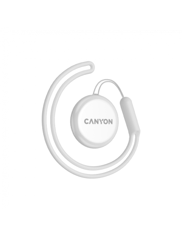 Тракер за ключове, чанти, домашни любимци и багаж Smart tag CANYON ONTAG 1 iOS, 32x32x8mm, CR2032 220mAh, IP66, Бял - CNE-PT01SW