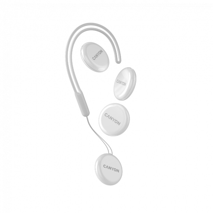 Тракер за ключове, чанти, домашни любимци и багаж Smart tag CANYON ONTAG 1 iOS, 32x32x8mm, CR2032 220mAh, IP66, Бял - CNE-PT01SW