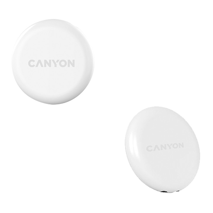 Тракер за ключове, чанти, домашни любимци и багаж CANYON ONTAG 1 iOS 4 бр. комплект, Бял, IP66, CR2032 батерия, 10 месеца работа