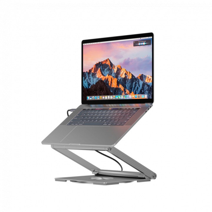 Стойка за лаптоп с докинг станция CANYON HUSB332A, USB Type-C hub, 1x HDMI, 2x USB 3.0, 1x USB-C 3.0, 1x RJ45 Gigabit, Power Del