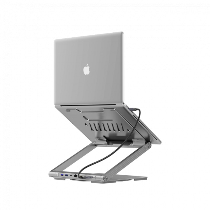 Стойка за лаптоп с докинг станция CANYON HUSB332A, USB Type-C hub, 1x HDMI, 2x USB 3.0, 1x USB-C 3.0, 1x RJ45 Gigabit, Power Del