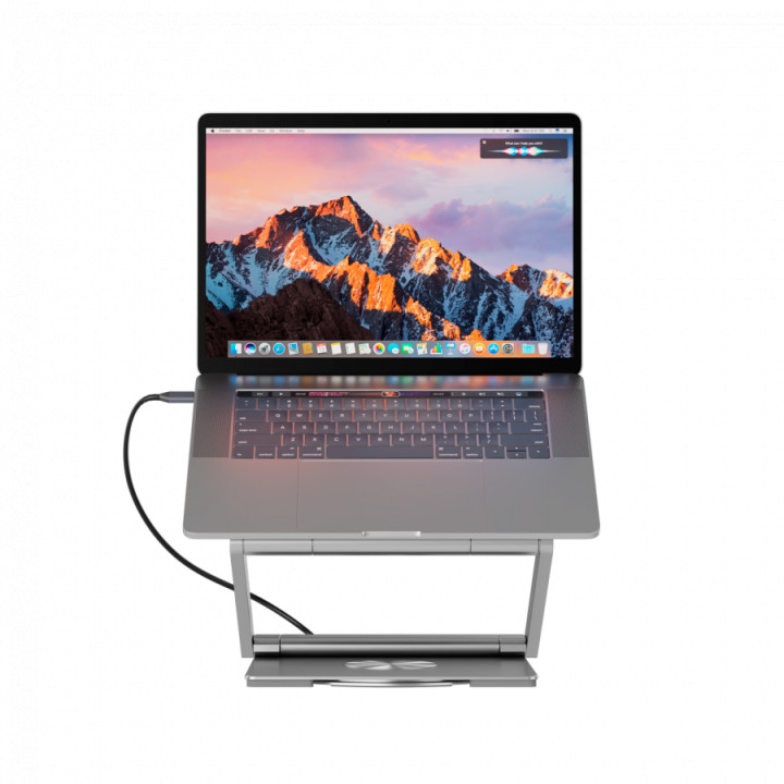 Стойка за лаптоп с докинг станция CANYON HUSB332A, USB Type-C hub, 1x HDMI, 2x USB 3.0, 1x USB-C 3.0, 1x RJ45 Gigabit, Power Del