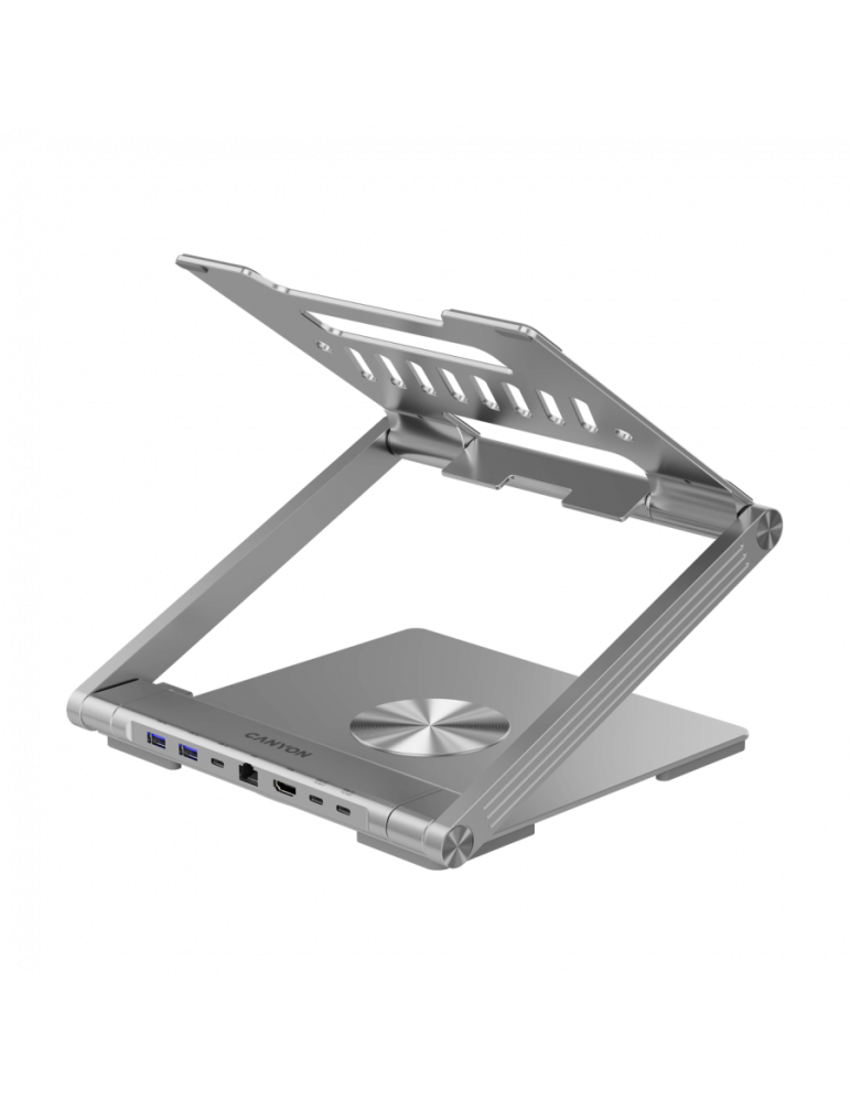 Стойка за лаптоп с докинг станция CANYON HUSB332A, USB Type-C hub, 1x HDMI, 2x USB 3.0, 1x USB-C 3.0, 1x RJ45 Gigabit, Power Del