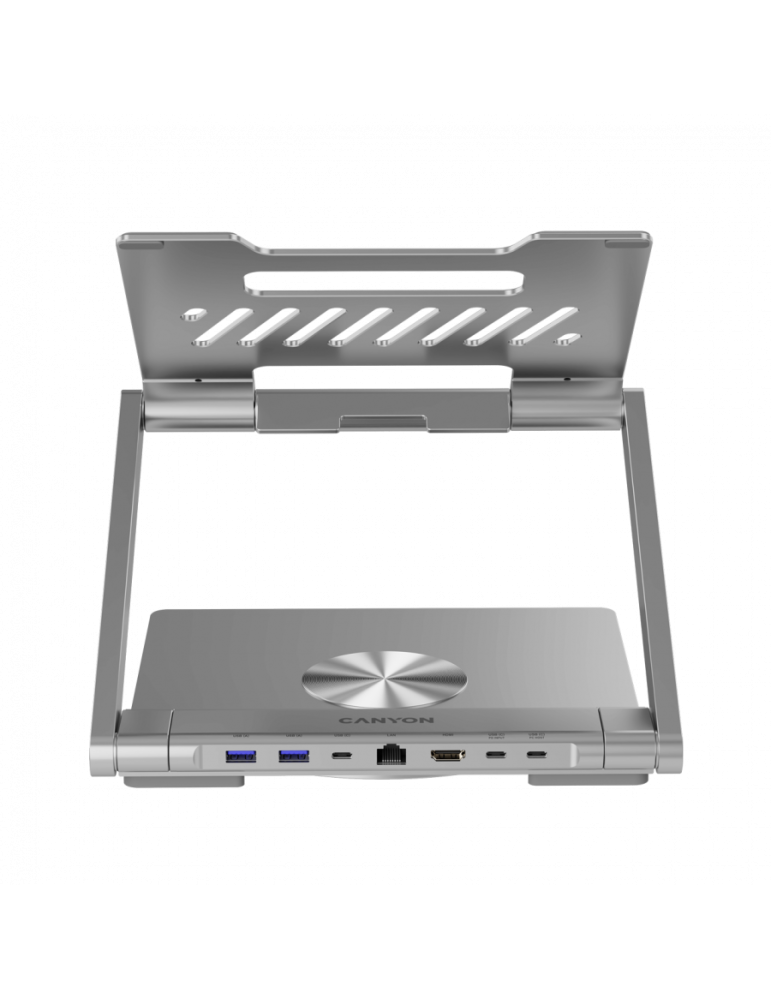 Стойка за лаптоп с докинг станция CANYON HUSB332A, USB Type-C hub, 1x HDMI, 2x USB 3.0, 1x USB-C 3.0, 1x RJ45 Gigabit, Power Del