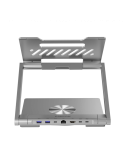 Стойка за лаптоп с докинг станция CANYON HUSB332A, USB Type-C hub, 1x HDMI, 2x USB 3.0, 1x USB-C 3.0, 1x RJ45 Gigabit, Power Del