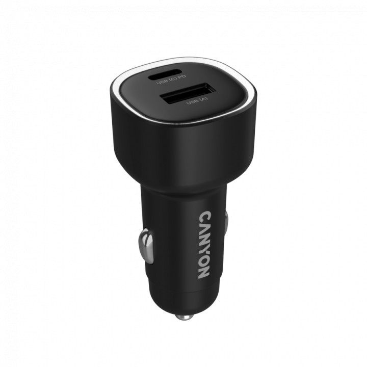 Автомобилен адаптер CANYON OnDrive 48 PD, 48W, USB-A + USB-C, черен - CNE-CCABR3AC - 3