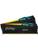 RAM памет Kingston Fury Beast 16GB(2x8GB) DDR5 5600MHz CL40, RGB XMP 3.0 - KF556C40BBAK2-16 - 1