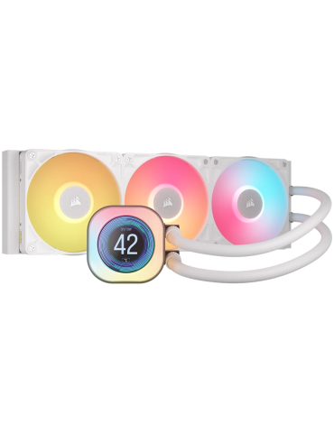 Водно охлаждане за процесор CORSAIR iCUE LINK TITAN 360 RX LCD, 360mm, Течно охлаждане, 3x120mm вентилатора, LCD екран, бял - CW