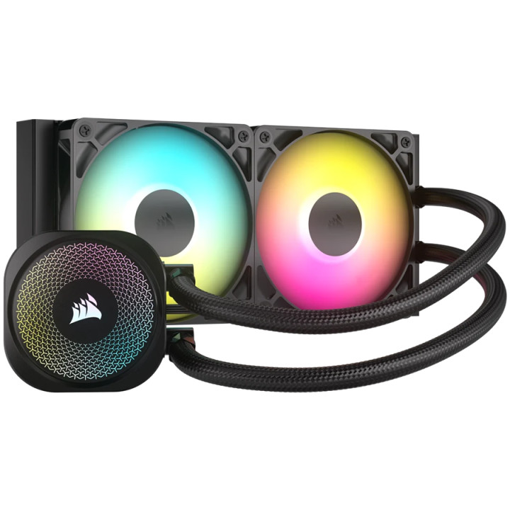 Водно охлаждане за процесор CORSAIR Nautilus 240 ARGB, 240mm, 2x120mm вентилатора, Алуминиев радиатор, PWM, RGB LED - CW-9060092