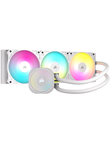 Водно охлаждане за процесор CORSAIR Nautilus 360 ARGB, 360mm Радиатор, 3x120mm Вентилатори, PWM Control, RGB LED, Бял - CW-90600