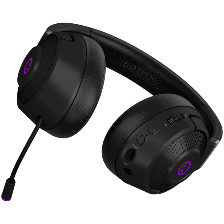Bluetooth геймърски слушалки LORGAR Noah 702, Безжични, Bluetooth 5.3, 40mm динамични, RGB, 70ч. батерия - LRG-GHS702 - 6