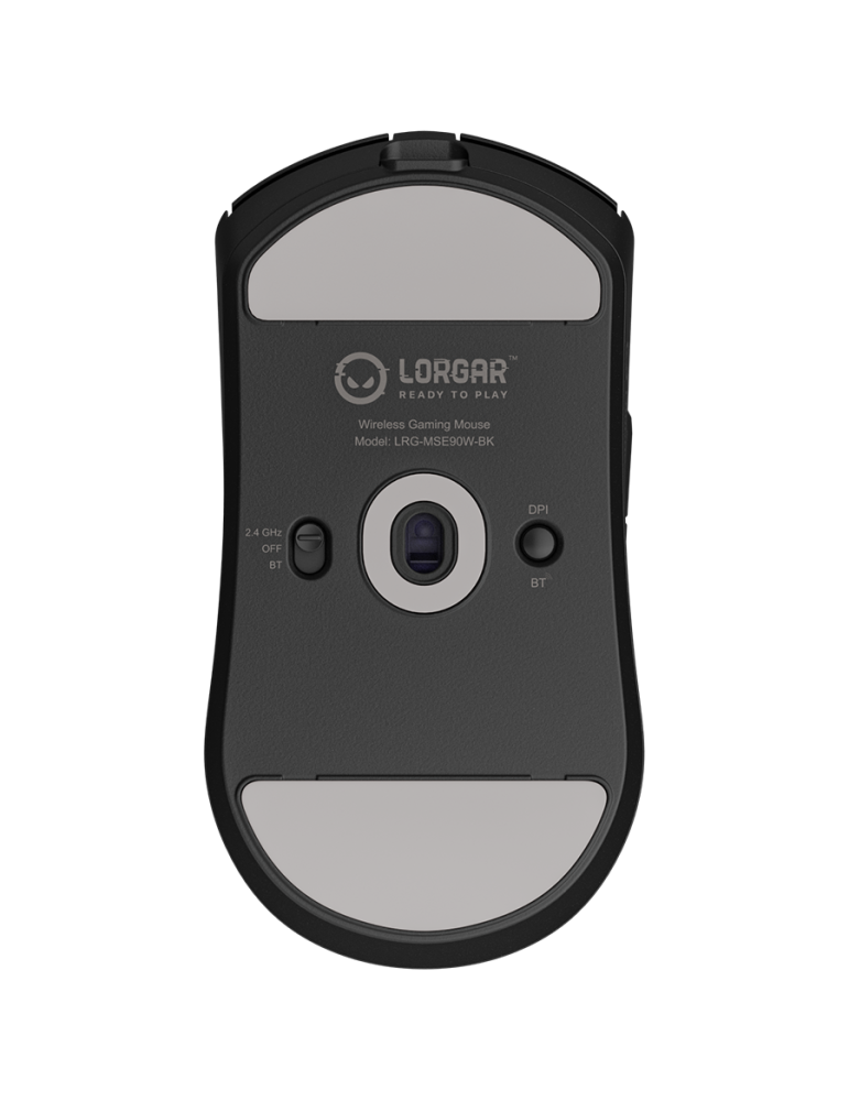 Безжична геймърска мишка LORGAR MSE90W, Безжична, 26000 DPI, 7 бутона, 500h батерия, Магнезиево тяло - LRG-MSE90W-BK - 9