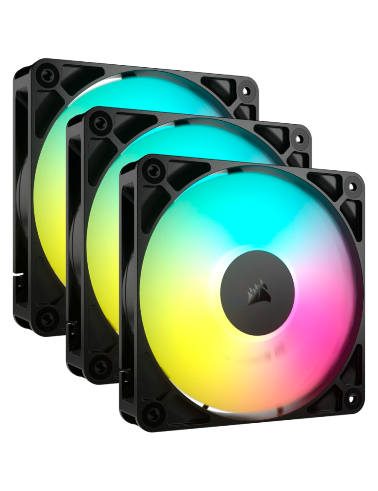 Комплект вентилатори CORSAIR RS120 ARGB 120mm, 2100 RPM, PWM, RGB LED, 3бр - CO-9050181-WW - 1