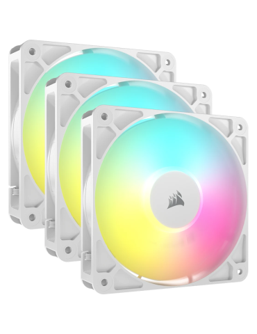 Комплект вентилатори CORSAIR RS120 ARGB White, 120mm ARGB PWM 2100RPM - CO-9050185-WW - 1