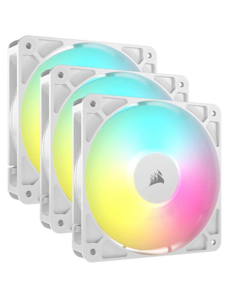 Комплект вентилатори CORSAIR RS120 ARGB White, 120mm ARGB PWM 2100RPM - CO-9050185-WW - 1