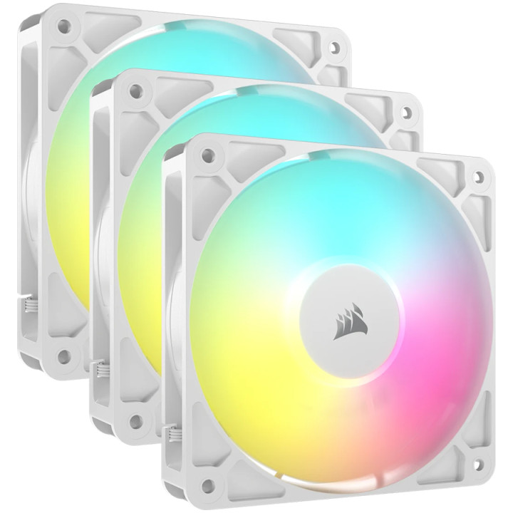 Комплект вентилатори CORSAIR RS120 ARGB White, 120mm ARGB PWM 2100RPM - CO-9050185-WW - 1