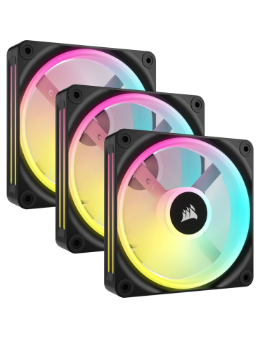 Комплект вентилатори CORSAIR iCUE LINK QX120 RGB, 3x120mm, 2400 RPM, PWM, RGB LED - CO-9051002-WW - 1
