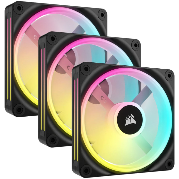 Комплект вентилатори CORSAIR iCUE LINK QX120 RGB, 3x120mm, 2400 RPM, PWM, RGB LED - CO-9051002-WW - 1
