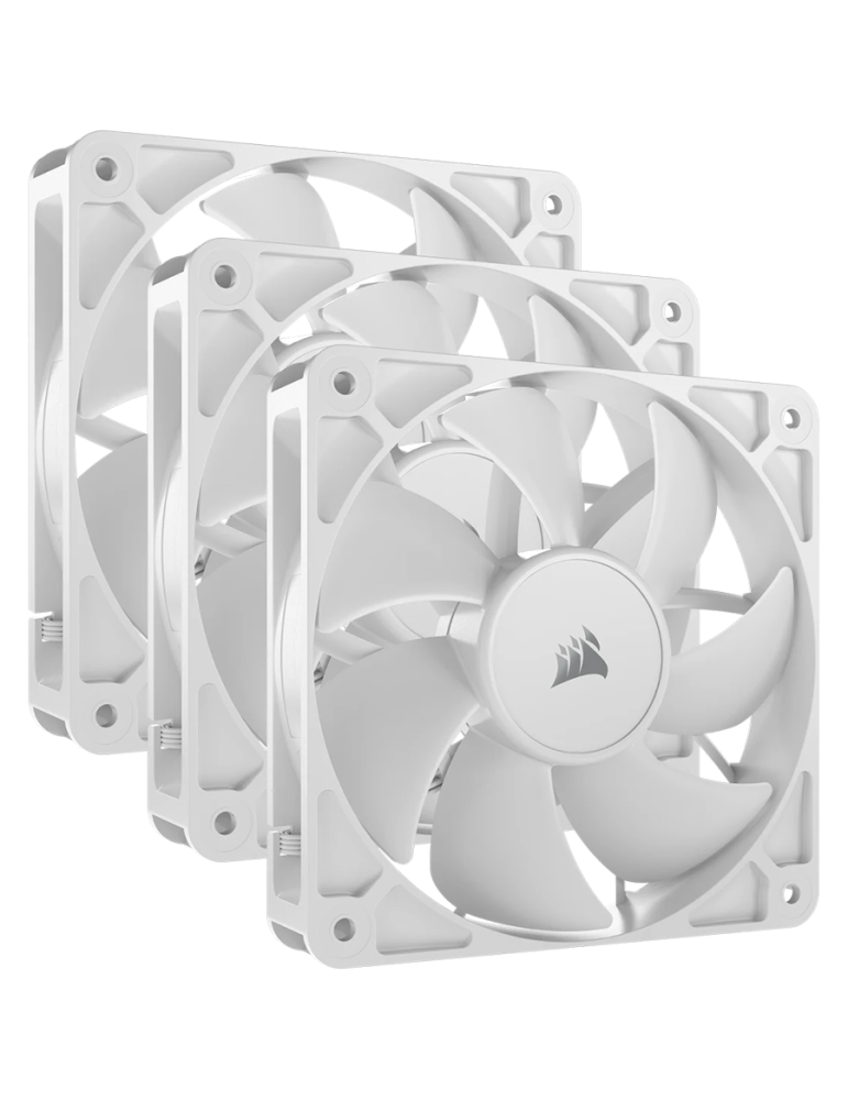 Комплект вентилатори CORSAIR RS120 White, 120mm, 2100 RPM, 72.8 CFM, PWM, комплект 3 броя - CO-9050193-WW - 1