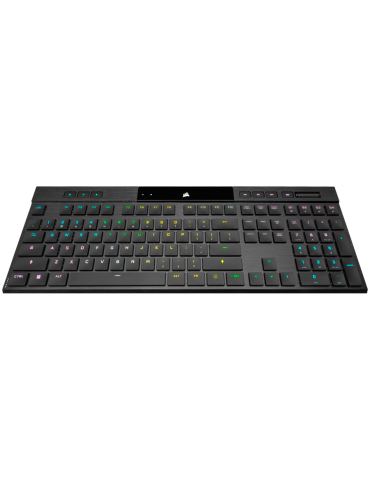 Механична нископрофилна геймърска клавиатура CORSAIR K100 RGB AIR, Cherry ULP Tactile, RGB подсветка, USB, Черна - CH-913A01U-NA