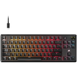 Механична геймърска клавиатура Corsair K70 CORE TKL, MLX Red, RGB, 87 клавиша, черна - CH-911911E-NA - 1