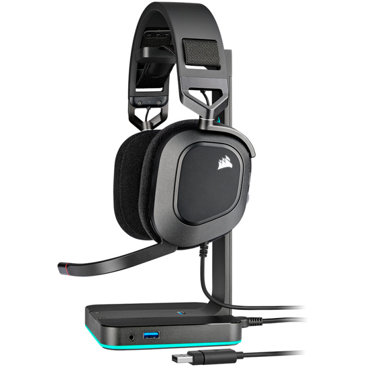 Геймърски слушалки CORSAIR HS80 RGB USB, 7.1 Surround, 50mm, USB 2.0, Carbon - CA-9011237-EU - 4