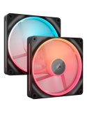 Комплект вентилатори CORSAIR iCUE LINK LX140-R RGB, 140mm, 2000 RPM, PWM Control, RGB LED, комплект 2 бр - CO-9051052-WW - 1