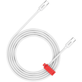 USB кабел CANYON CC60AB, USB-C to USB-C, 1.2m, 60W Power Delivery, Плетен, Бял - CND-CC60AB12W - 1