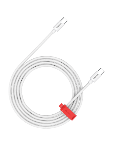 USB кабел CANYON CC60AB, USB-C to USB-C, 1.2m, 60W Power Delivery, Плетен, Бял - CND-CC60AB12W - 1
