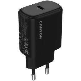 Захранващ адаптер CANYON OnCharge 200, 20W USB-C, PD/PPS, EU - CNE-CHA200-11 - 1