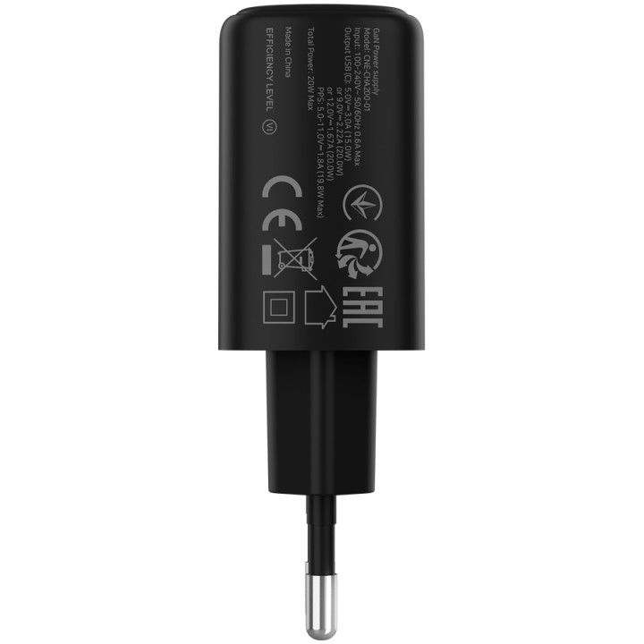 Захранващ адаптер CANYON OnCharge 200, 20W USB-C, PD/PPS, EU - CNE-CHA200-11 - 3