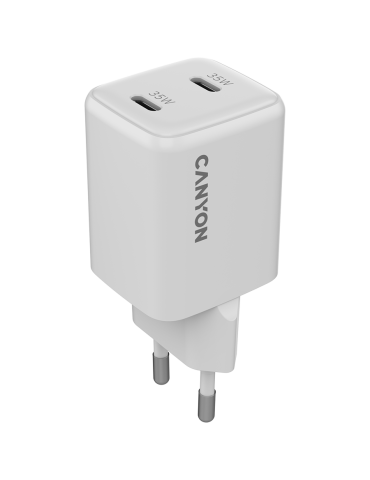 Зарядно устройство CANYON CU35CC, 35W 2x USB-C PD GaN, EU - CNS-CUW35CC - 1