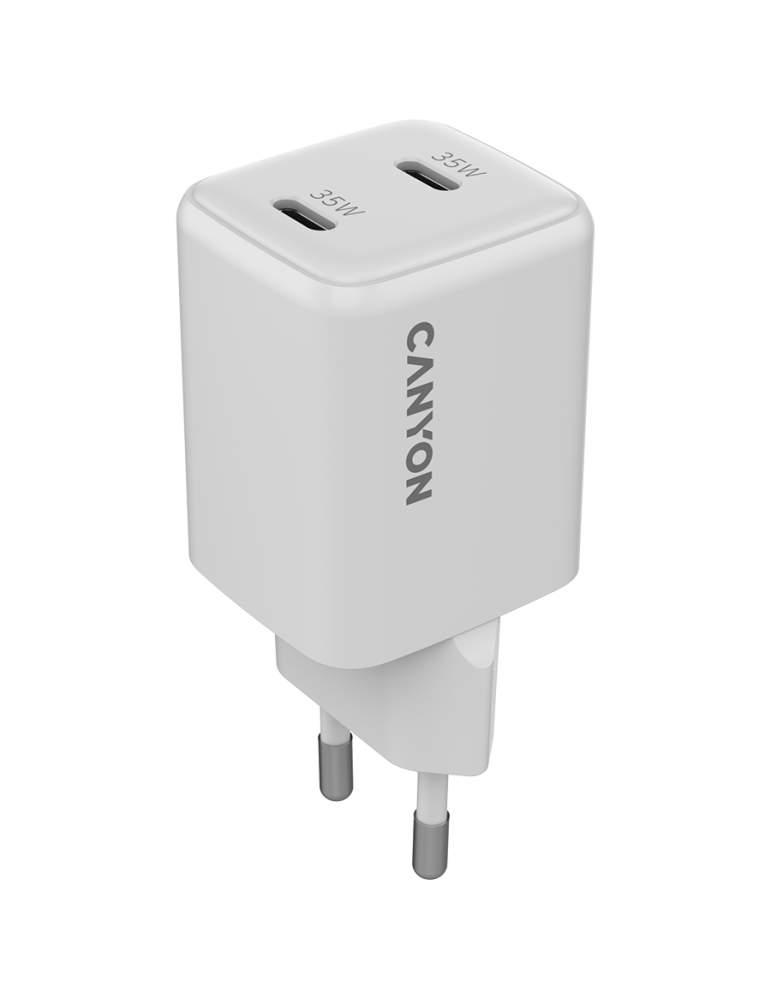 Зарядно устройство CANYON CU35CC, 35W 2x USB-C PD GaN, EU - CNS-CUW35CC - 1