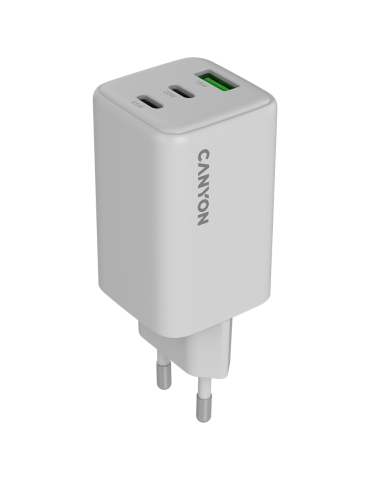 Захранващ адаптер CANYON CU65ACC, 65W GaN 2xUSB-C 1xUSB-A Power Delivery Quick Charge - CNS-CUW65ACC - 1