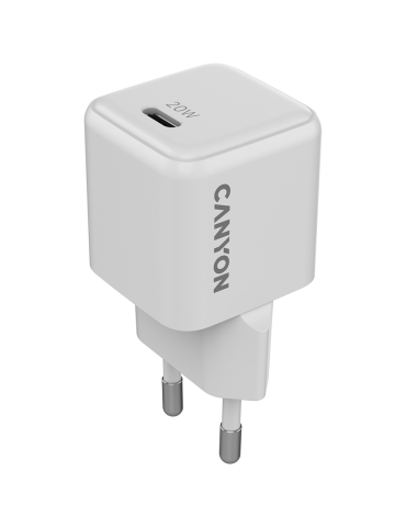 Захранващ адаптер CANYON CU20AC, 20W USB-C Power Delivery, GaN Technology, EU - CNS-CUW20C - 1