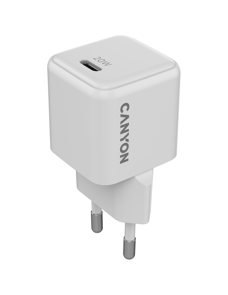 Захранващ адаптер CANYON CU20AC, 20W USB-C Power Delivery, GaN Technology, EU - CNS-CUW20C - 1