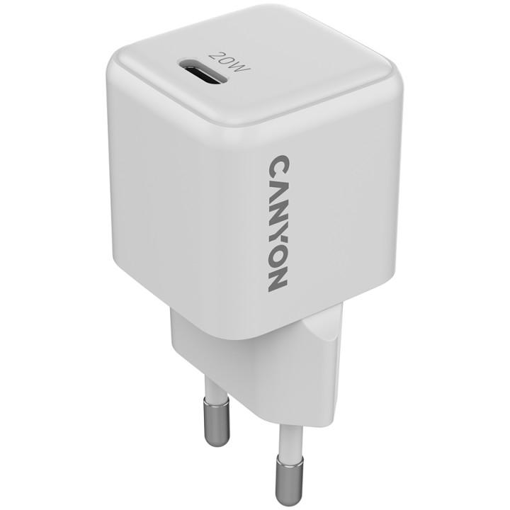 Захранващ адаптер CANYON CU20AC, 20W USB-C Power Delivery, GaN Technology, EU - CNS-CUW20C - 1