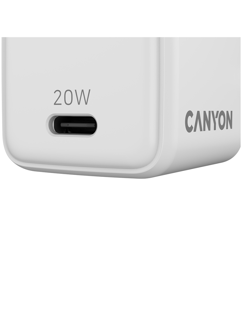 Захранващ адаптер CANYON CU20AC, 20W USB-C Power Delivery, GaN Technology, EU - CNS-CUW20C - 5