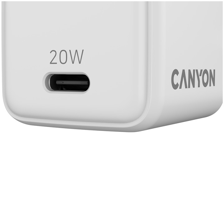 Захранващ адаптер CANYON CU20AC, 20W USB-C Power Delivery, GaN Technology, EU - CNS-CUW20C - 5