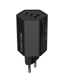 Захранващ адаптер CANYON Hexagon 65W, 2x USB-C PD 65W, 1x USB-A QC 36W, GaN, EU - CND-CHAHEX65B - 1