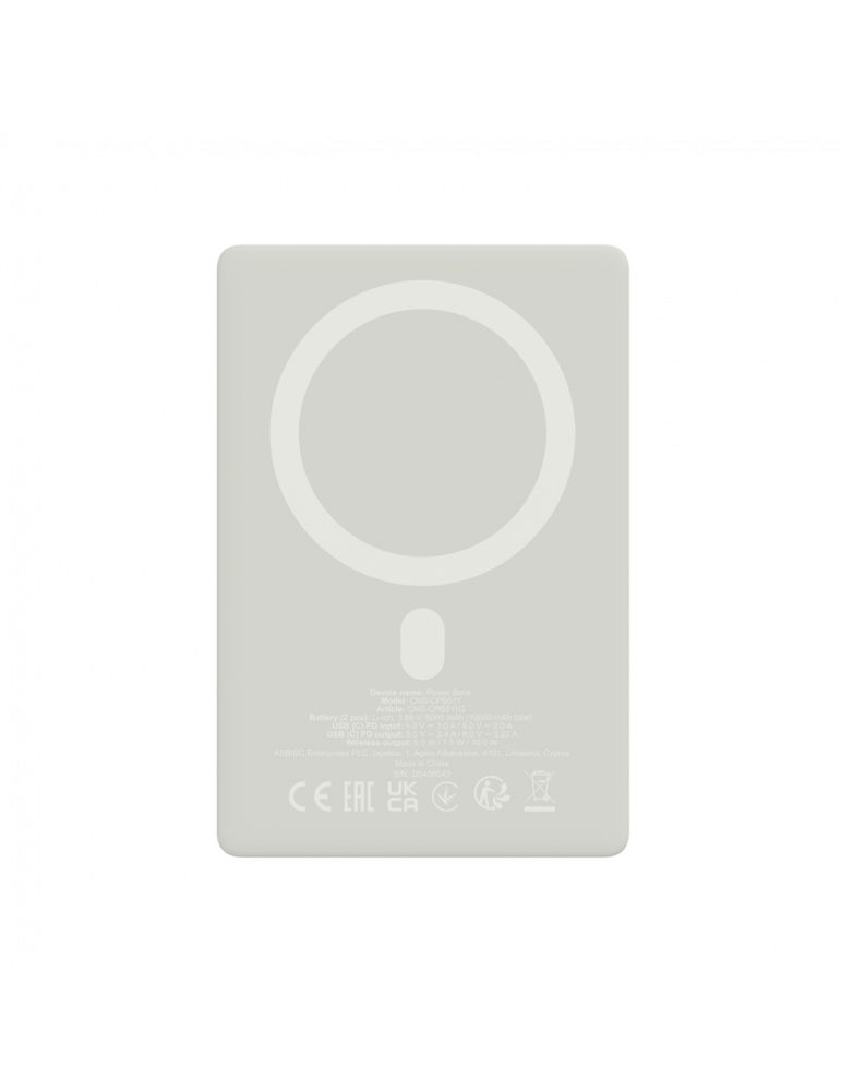 Външна батерия CANYON OnPower 511, 10000mAh, 20W PD, MagSafe, Алуминий - CNS-CPB511G - 4