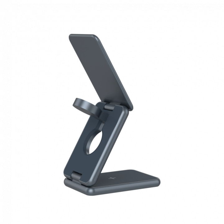 Безжично зарядно CANYON OnCharge 309, 15W 3в1 Foldable, USB-C, Метал - CNS-WCS309M - 4