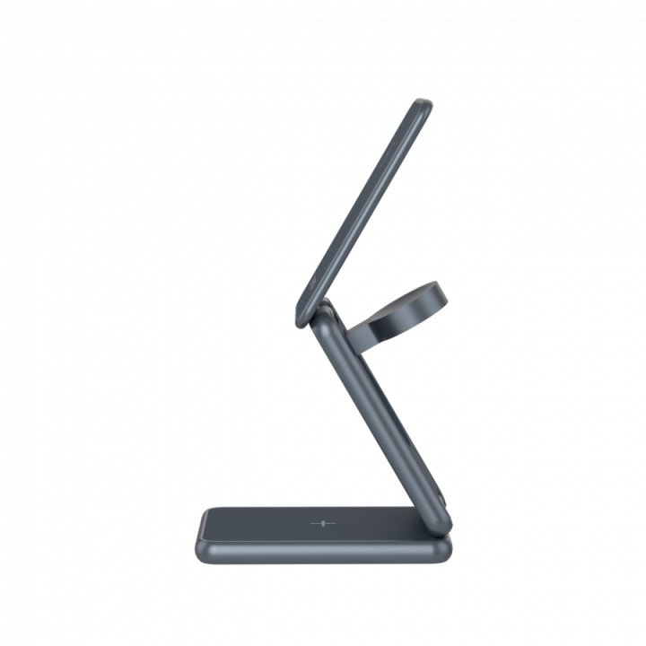 Безжично зарядно CANYON OnCharge 309, 15W 3в1 Foldable, USB-C, Метал - CNS-WCS309M - 6