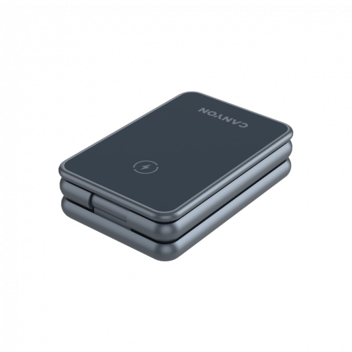 Безжично зарядно CANYON OnCharge 309, 15W 3в1 Foldable, USB-C, Метал - CNS-WCS309M - 10