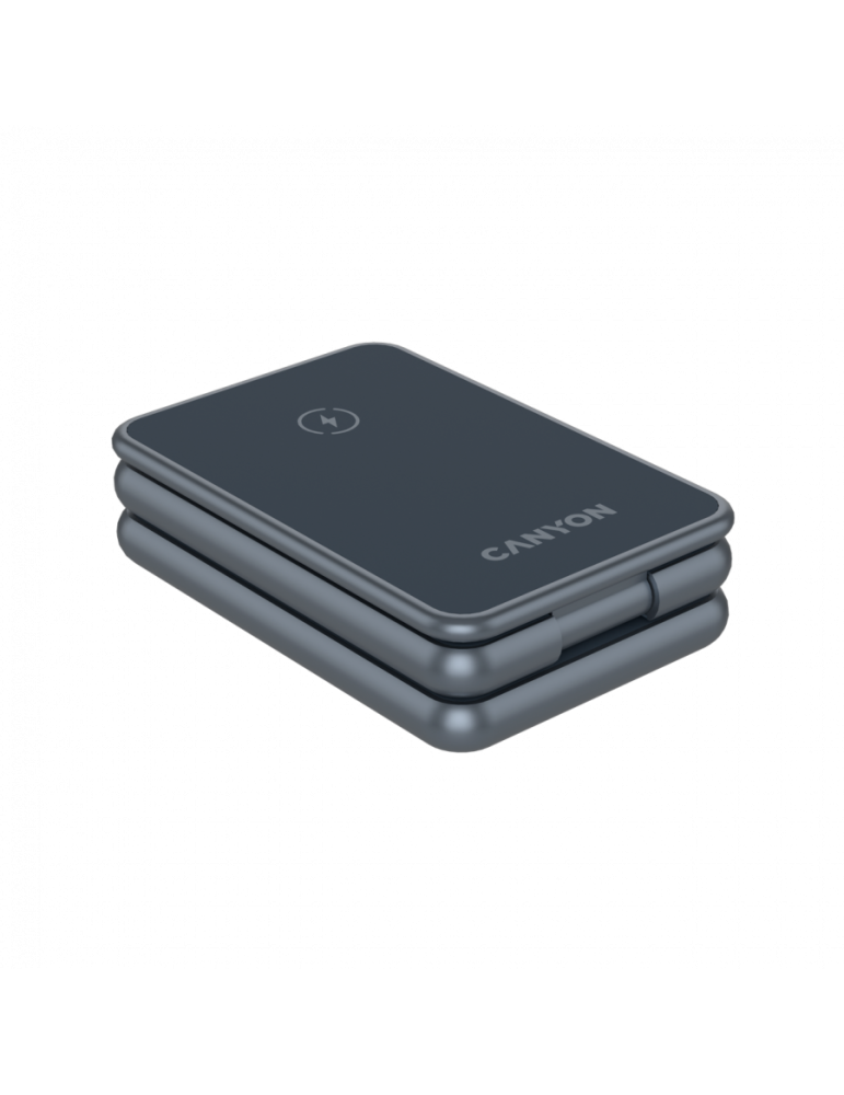 Безжично зарядно CANYON OnCharge 309, 15W 3в1 Foldable, USB-C, Метал - CNS-WCS309M - 12