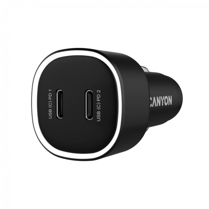 Зарядно за автомобил CANYON OnDrive 60 PD, 60W, 2x USB-C, черна - CNE-CCABR3CC - 2